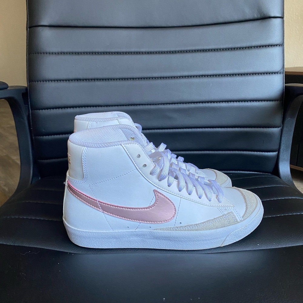 Nike blazers with rose gold swoosh